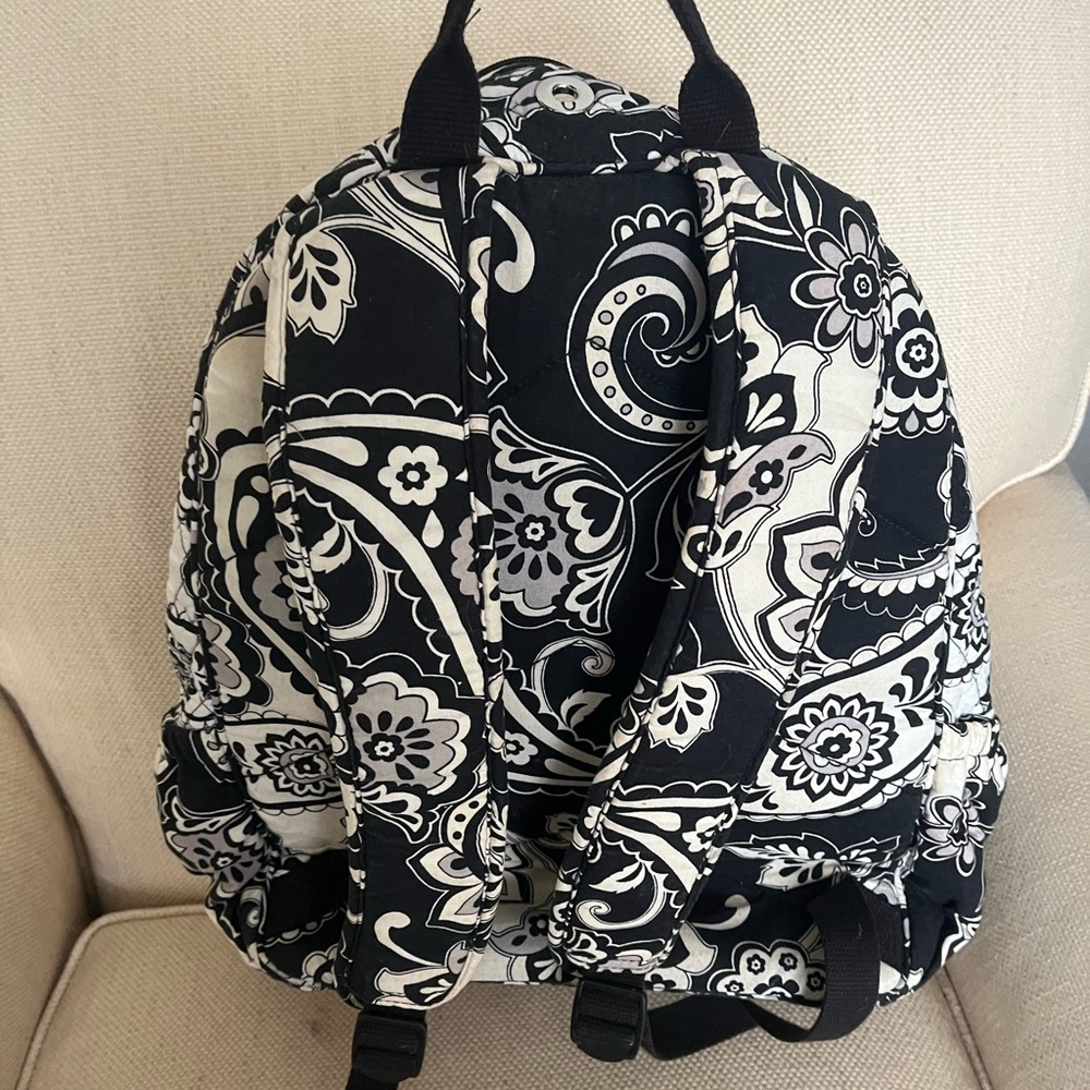 Vera Bradley Backpack - Black and White Paisley Backpack - Picture 3 of 3